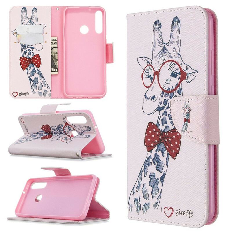 Læder Cover Huawei Y6p Brainy Giraf
