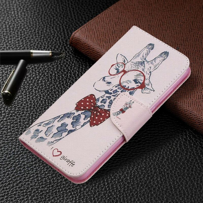 Læder Cover Huawei Y6p Brainy Giraf