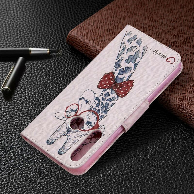 Læder Cover Huawei Y6p Brainy Giraf