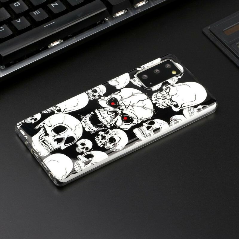 Cover Samsung Galaxy Note 20 Forsigtig Fluorescerende Kranier