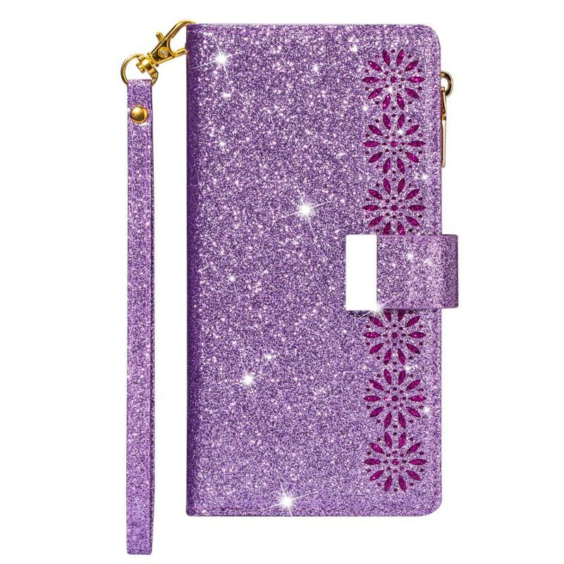 Flip Cover Samsung Galaxy Note 20 Punge Etui Pailletter Med Lynlås