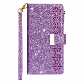 Flip Cover Samsung Galaxy Note 20 Punge Etui Pailletter Med Lynlås