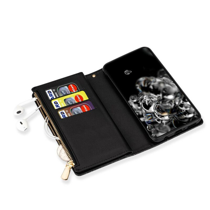 Flip Cover Samsung Galaxy Note 20 Punge Etui Pailletter Med Lynlås
