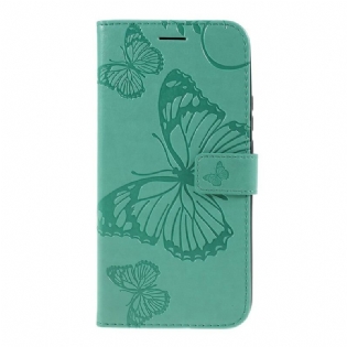 Flip Cover Huawei P Smart Z Med Snor Kæmpe Sommerfugle Med Rem