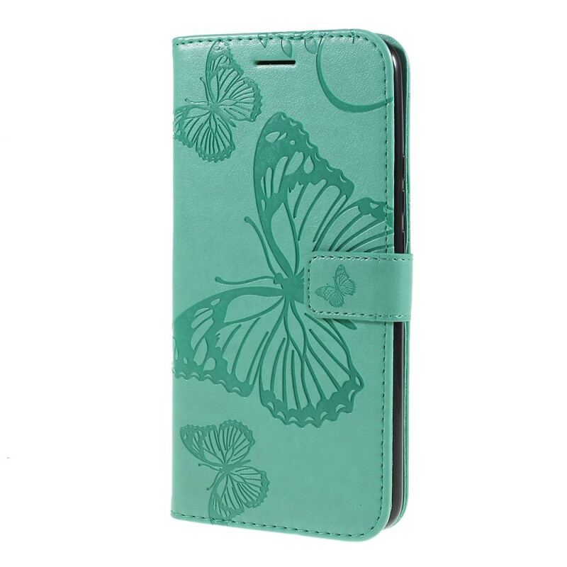 Flip Cover Huawei P Smart Z Med Snor Kæmpe Sommerfugle Med Rem