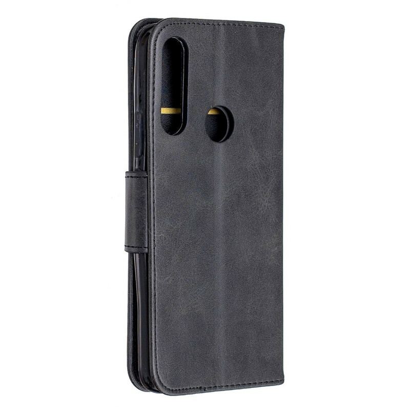 Flip Cover Huawei P Smart Z Med Snor Premium Lædereffektrem