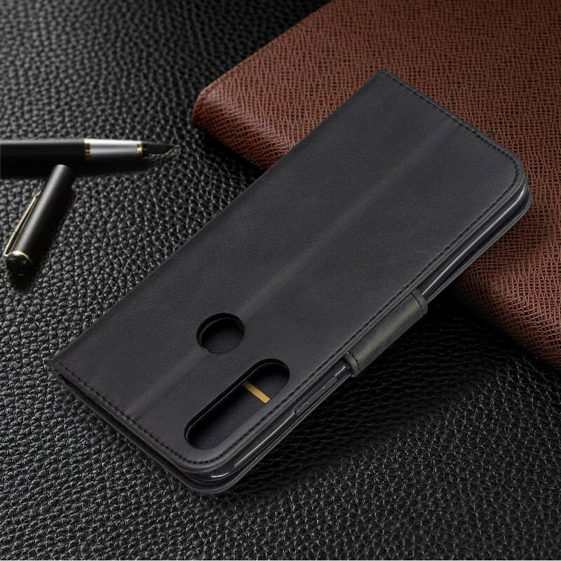 Flip Cover Huawei P Smart Z Med Snor Premium Lædereffektrem