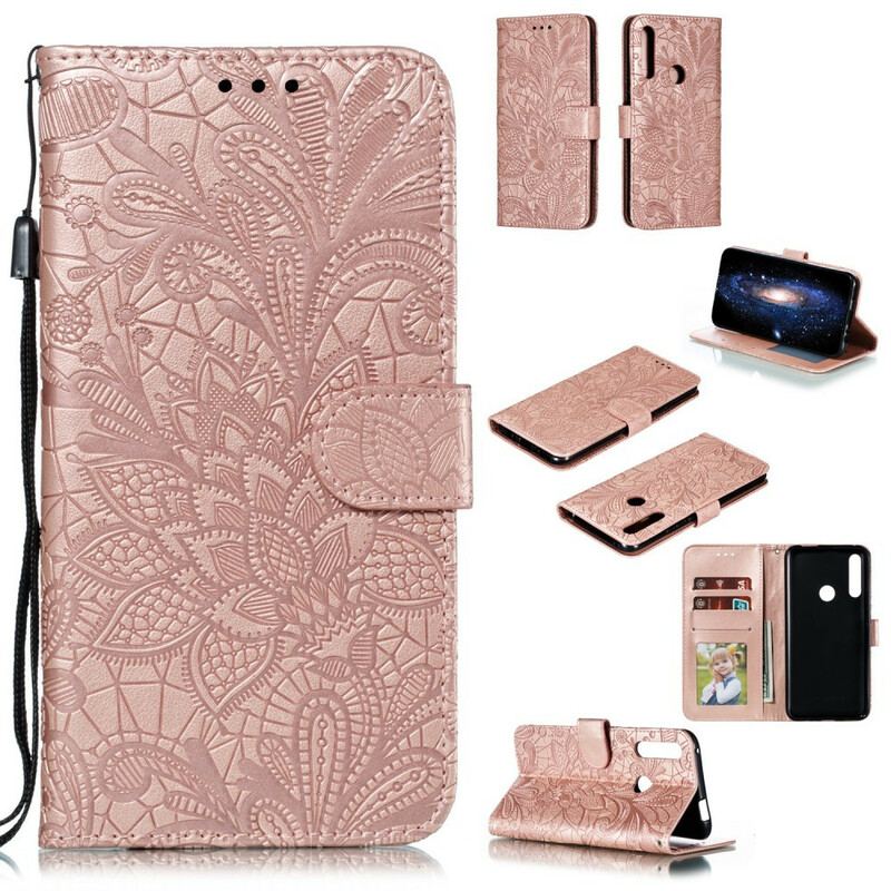 Flip Cover Huawei P Smart Z Med Snor Rem Tribal Flowers