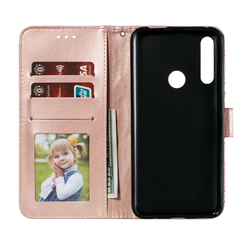 Flip Cover Huawei P Smart Z Med Snor Rem Tribal Flowers