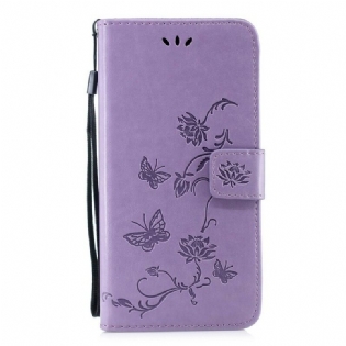 Flip Cover Huawei P Smart Z Med Snor Thong Sommerfugle Og Blomster