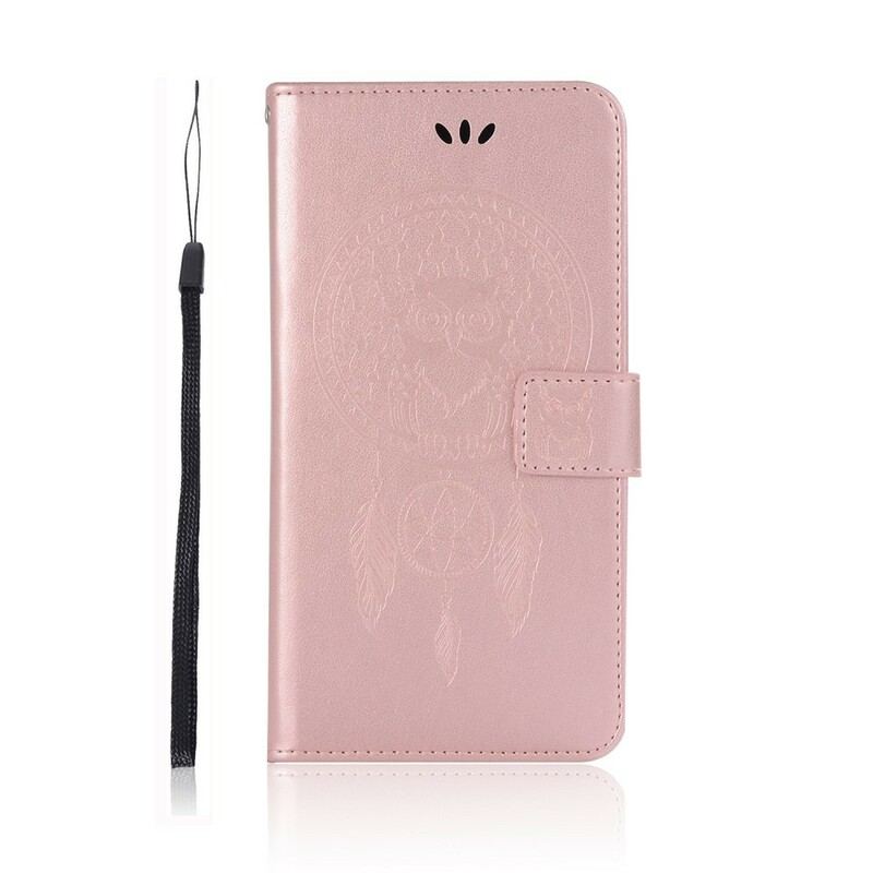 Læder Cover Huawei P Smart Z Lædereffekt Dream Catcher Owl