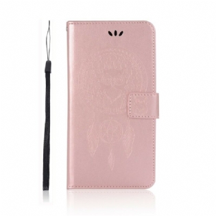 Læder Cover Huawei P Smart Z Lædereffekt Dream Catcher Owl