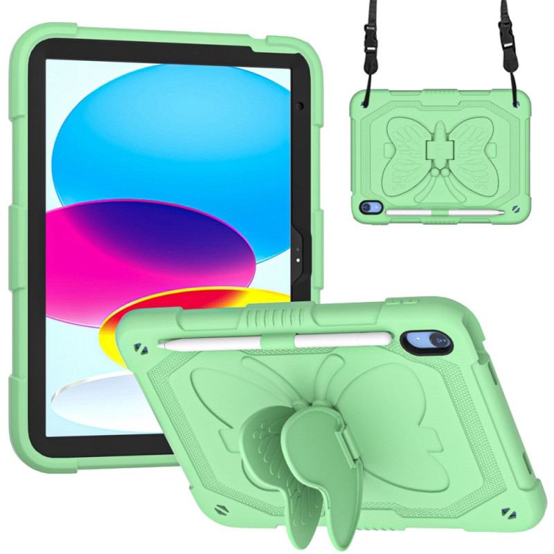 Cover iPad 10.9" (2022) Ultra Resistent Og Solid Sommerfugle Skulderrem