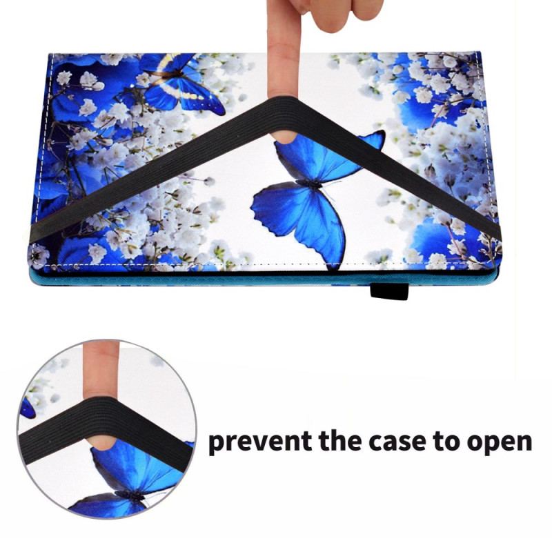 Flip Cover iPad 10.9" (2022) Blå Sommerfugle