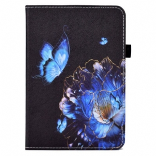 Læder Cover iPad 10.9" (2022) Blå Sommerfugl