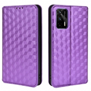 Cover Realme GT 5G Flip Cover Diamant Læder Effekt