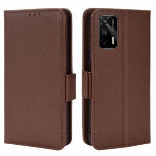 Flip Cover Realme GT 5G Læder Cover Flap Dobbelt Litchi Nye Farver