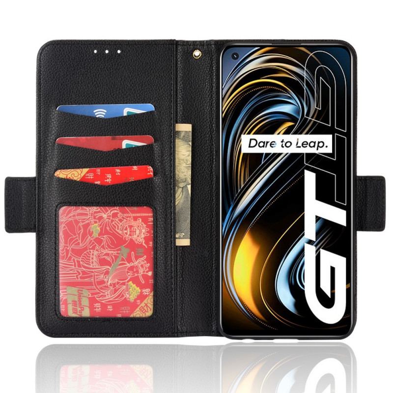 Flip Cover Realme GT 5G Læder Cover Flap Dobbelt Litchi Nye Farver