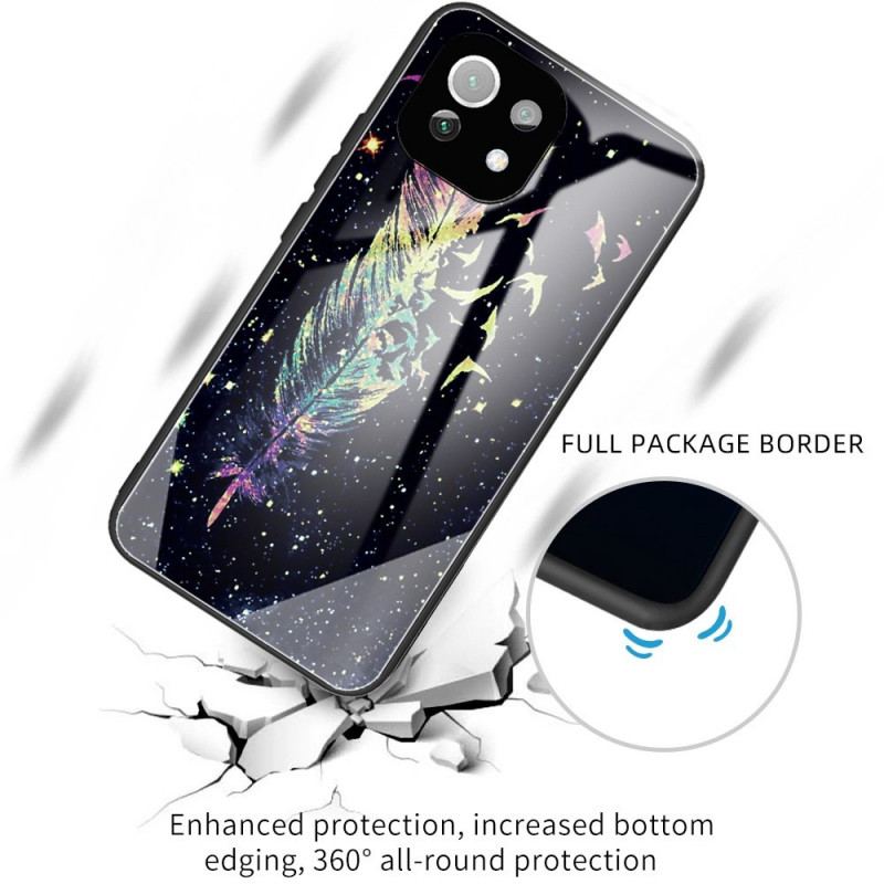 Cover Xiaomi Mi 11 Lite 4G / 5G / 5G NE Fjer Hærdet Glas