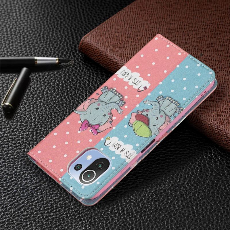 Cover Xiaomi Mi 11 Lite 4G / 5G / 5G NE Flip Cover Baby Elefanter