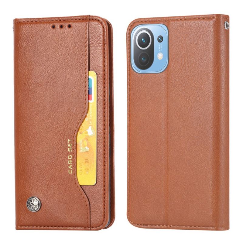 Cover Xiaomi Mi 11 Lite 4G / 5G / 5G NE Flip Cover Kortholder I Imiteret Læder