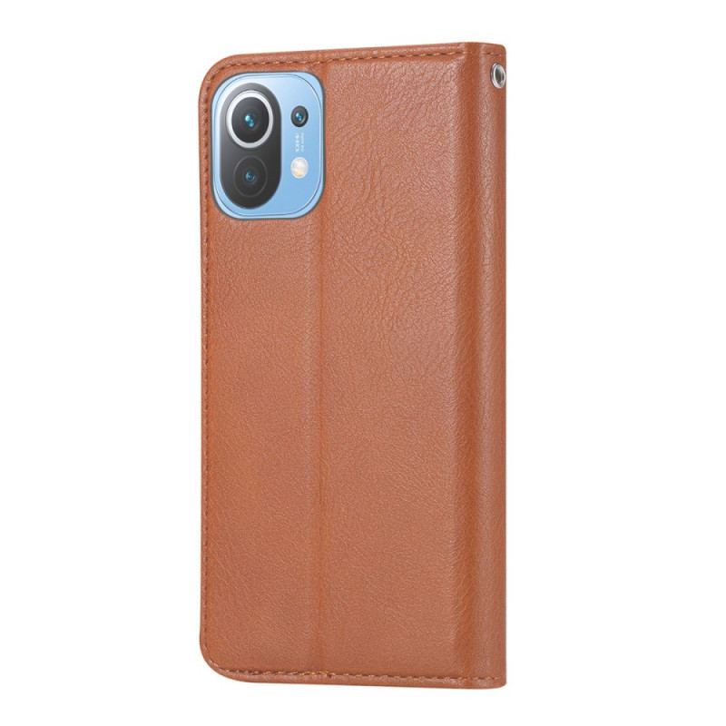 Cover Xiaomi Mi 11 Lite 4G / 5G / 5G NE Flip Cover Kortholder I Imiteret Læder