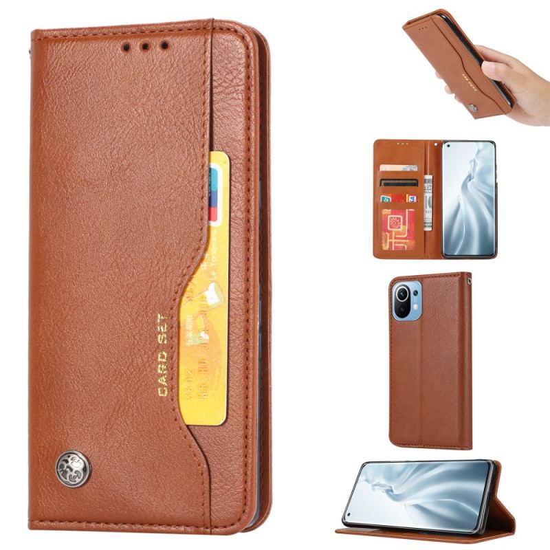 Cover Xiaomi Mi 11 Lite 4G / 5G / 5G NE Flip Cover Kortholder I Imiteret Læder