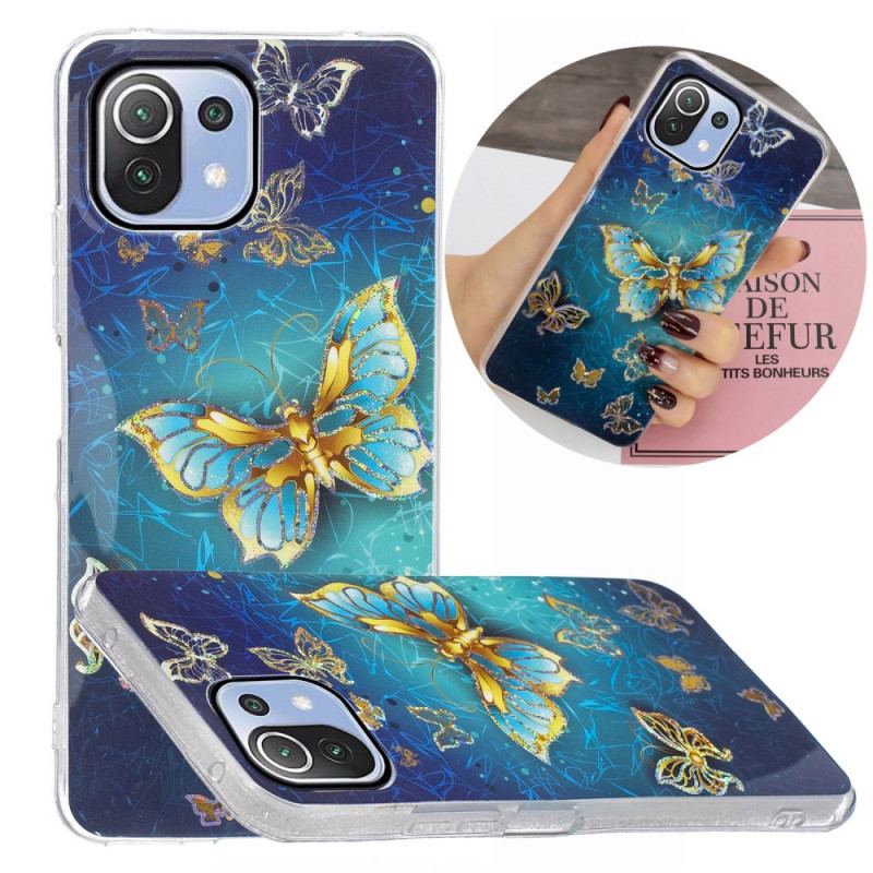 Cover Xiaomi Mi 11 Lite 4G / 5G / 5G NE Gyldne Sommerfugle