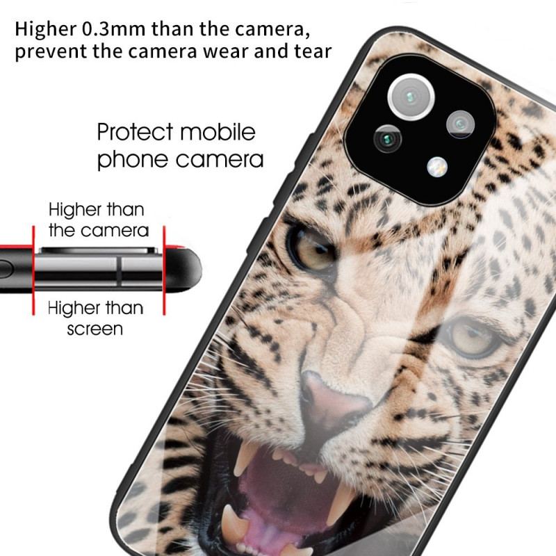 Cover Xiaomi Mi 11 Lite 4G / 5G / 5G NE Leopard Hærdet Glas