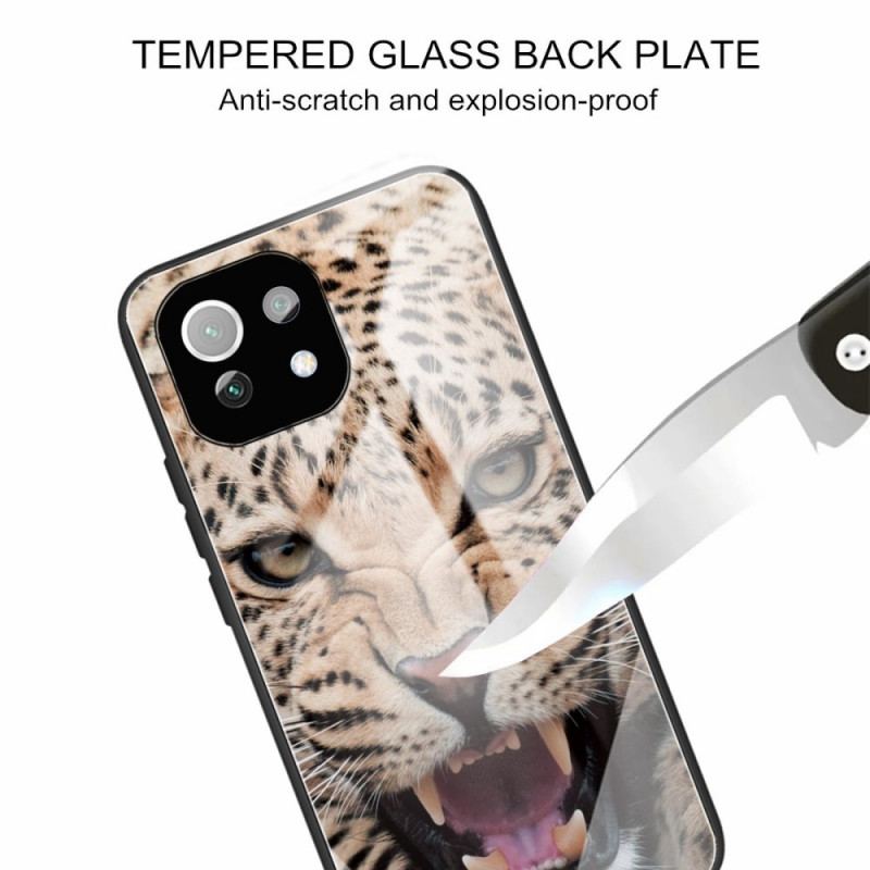 Cover Xiaomi Mi 11 Lite 4G / 5G / 5G NE Leopard Hærdet Glas