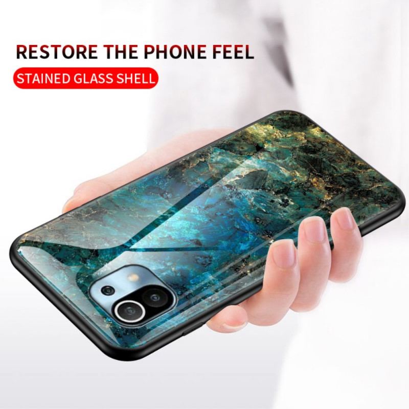 Cover Xiaomi Mi 11 Lite 4G / 5G / 5G NE Marmorfarver Hærdet Glas