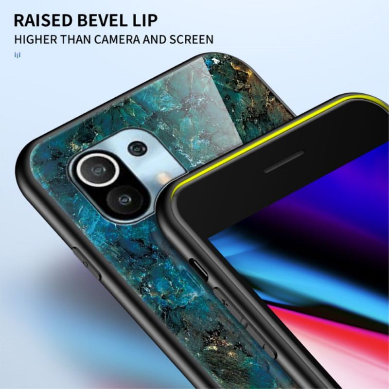 Cover Xiaomi Mi 11 Lite 4G / 5G / 5G NE Marmorfarver Hærdet Glas