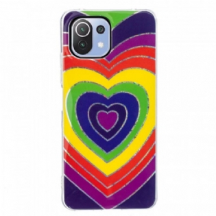 Cover Xiaomi Mi 11 Lite 4G / 5G / 5G NE Psykedelisk Hjerte