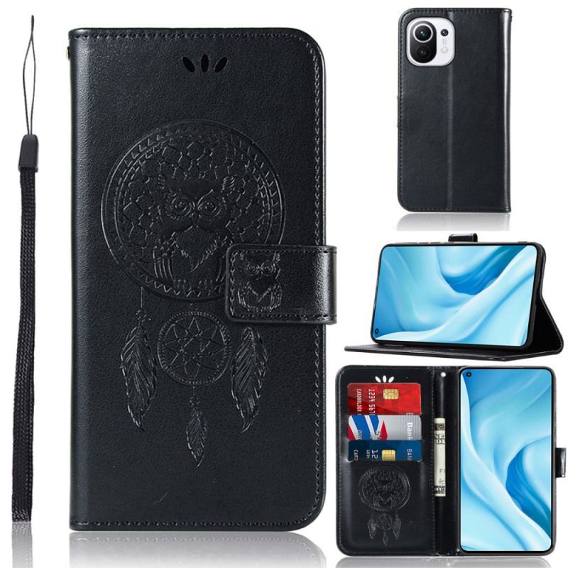 Flip Cover Xiaomi Mi 11 Lite 4G / 5G / 5G NE Drømmefanger Ugle I Lædereffekt