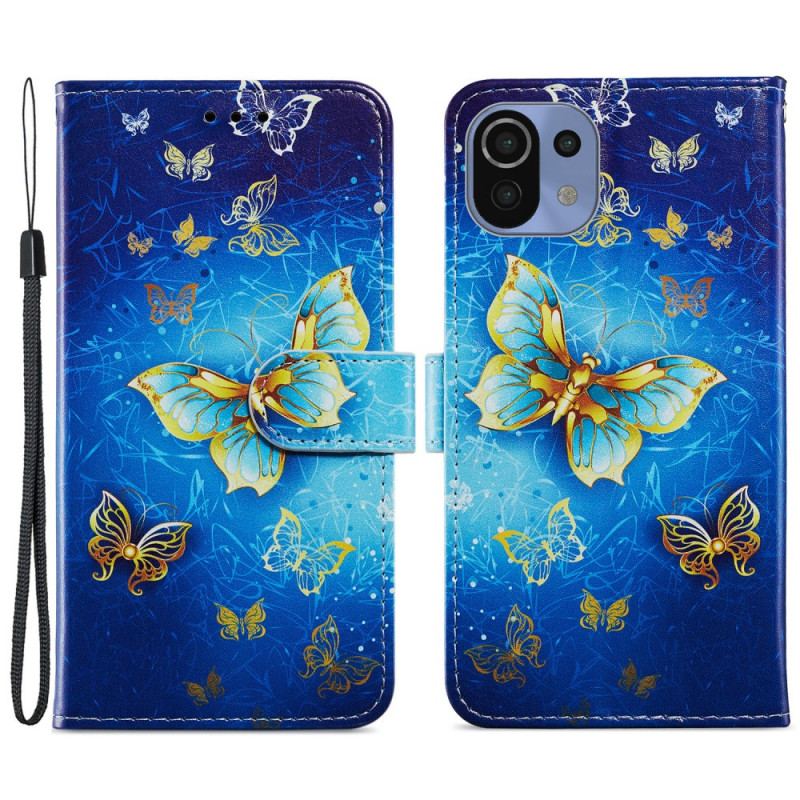 Flip Cover Xiaomi Mi 11 Lite 4G / 5G / 5G NE Flugt Af Sommerfugle