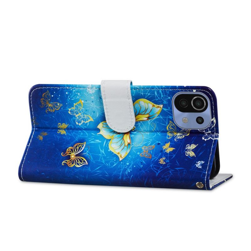 Flip Cover Xiaomi Mi 11 Lite 4G / 5G / 5G NE Flugt Af Sommerfugle