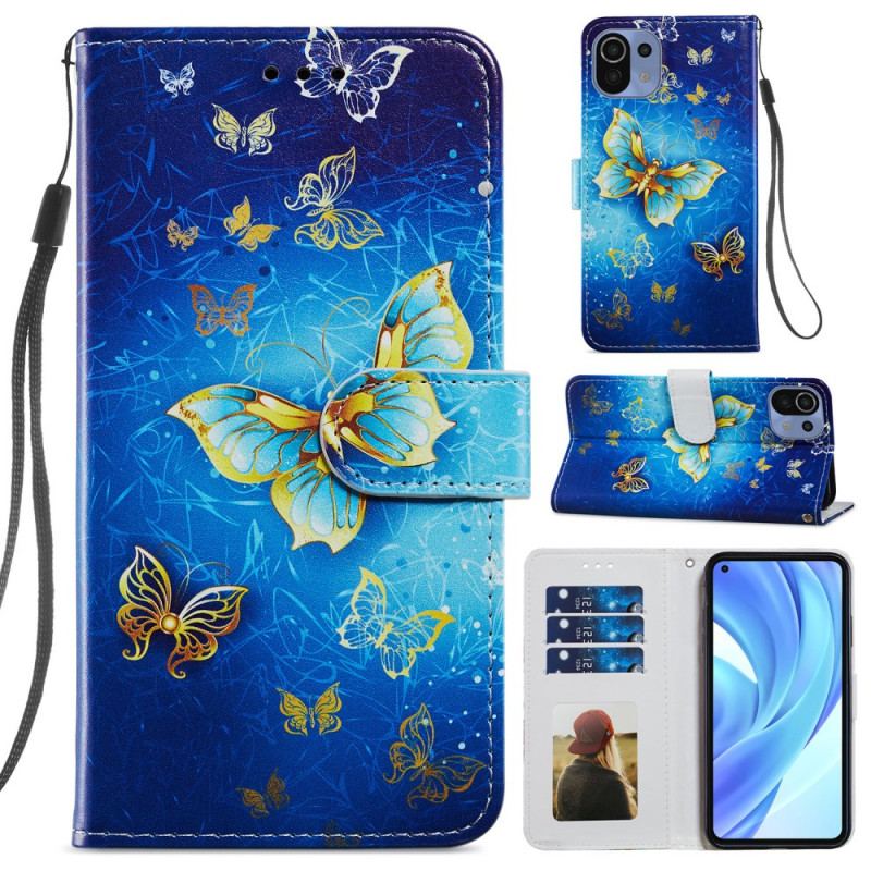 Flip Cover Xiaomi Mi 11 Lite 4G / 5G / 5G NE Flugt Af Sommerfugle