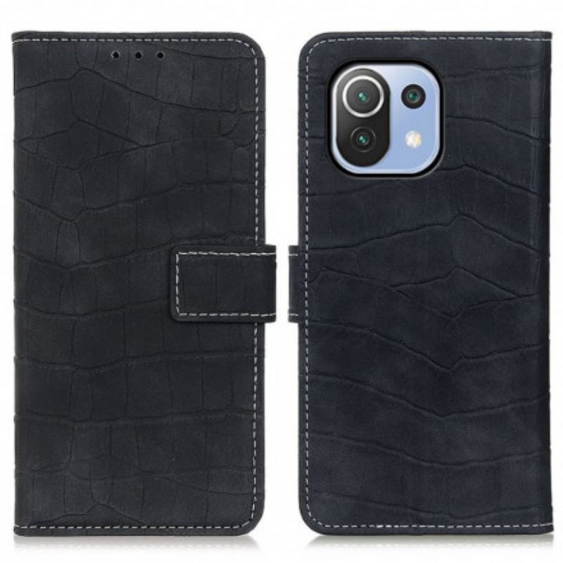 Flip Cover Xiaomi Mi 11 Lite 4G / 5G / 5G NE Læder Cover Krokodille Tekstur