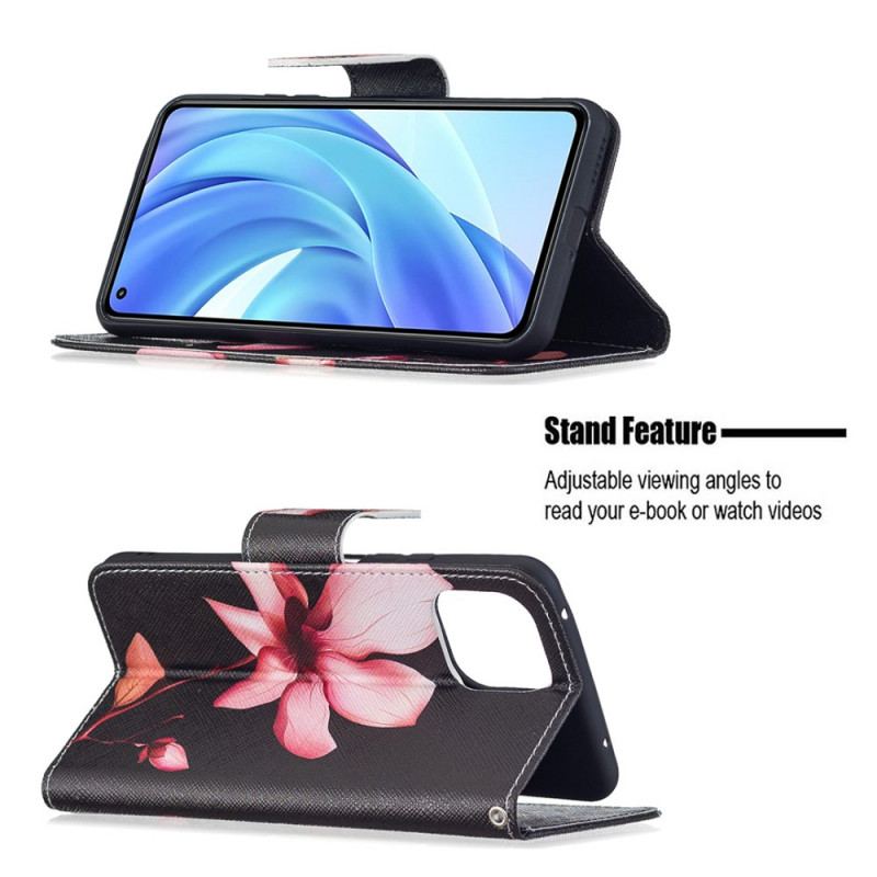 Flip Cover Xiaomi Mi 11 Lite 4G / 5G / 5G NE Lyserød Blomst