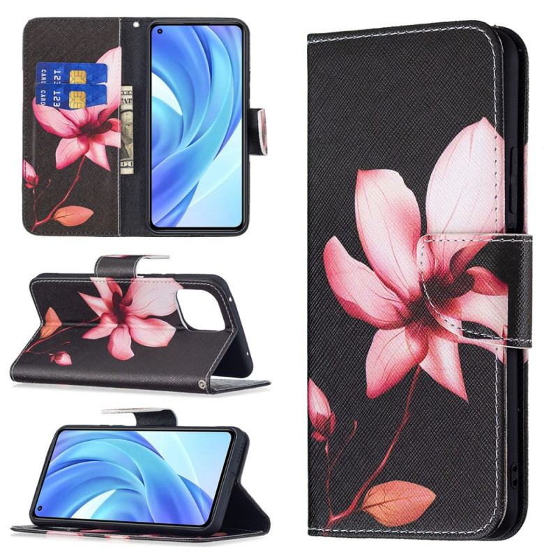 Flip Cover Xiaomi Mi 11 Lite 4G / 5G / 5G NE Lyserød Blomst