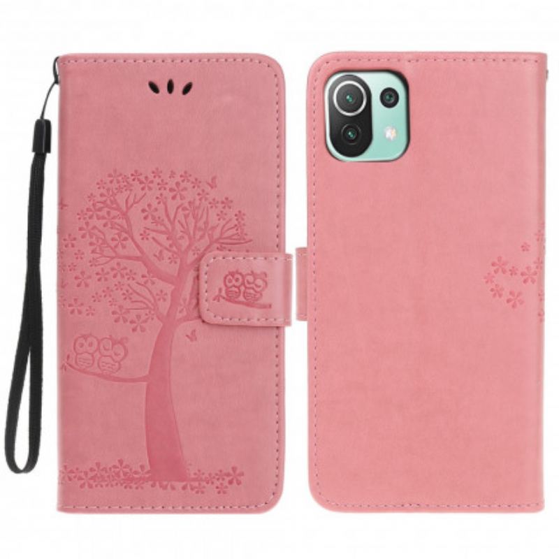 Flip Cover Xiaomi Mi 11 Lite 4G / 5G / 5G NE Træ Og Ugler