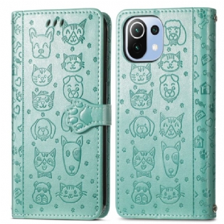 Læder Cover Xiaomi Mi 11 Lite 4G / 5G / 5G NE Animerede Dyr