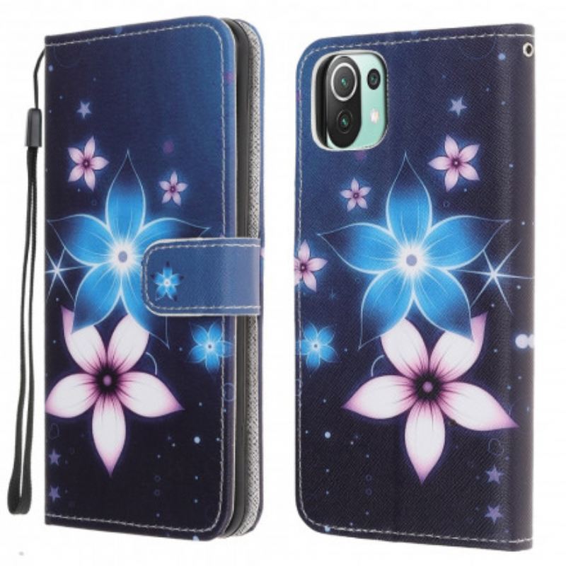 Læder Cover Xiaomi Mi 11 Lite 4G / 5G / 5G NE Blomster