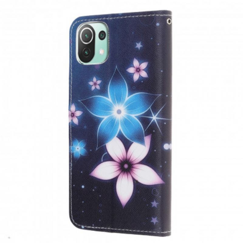 Læder Cover Xiaomi Mi 11 Lite 4G / 5G / 5G NE Blomster