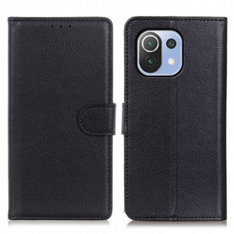 Læder Cover Xiaomi Mi 11 Lite 4G / 5G / 5G NE Traditionelt Litchi Imiteret Læder