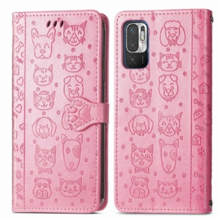 Flip Cover Poco M3 Pro 5G Animerede Dyr