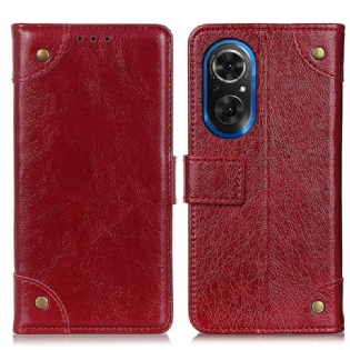 Læder Cover Honor 50 SE Style Nappa Læder Vintage Nitter