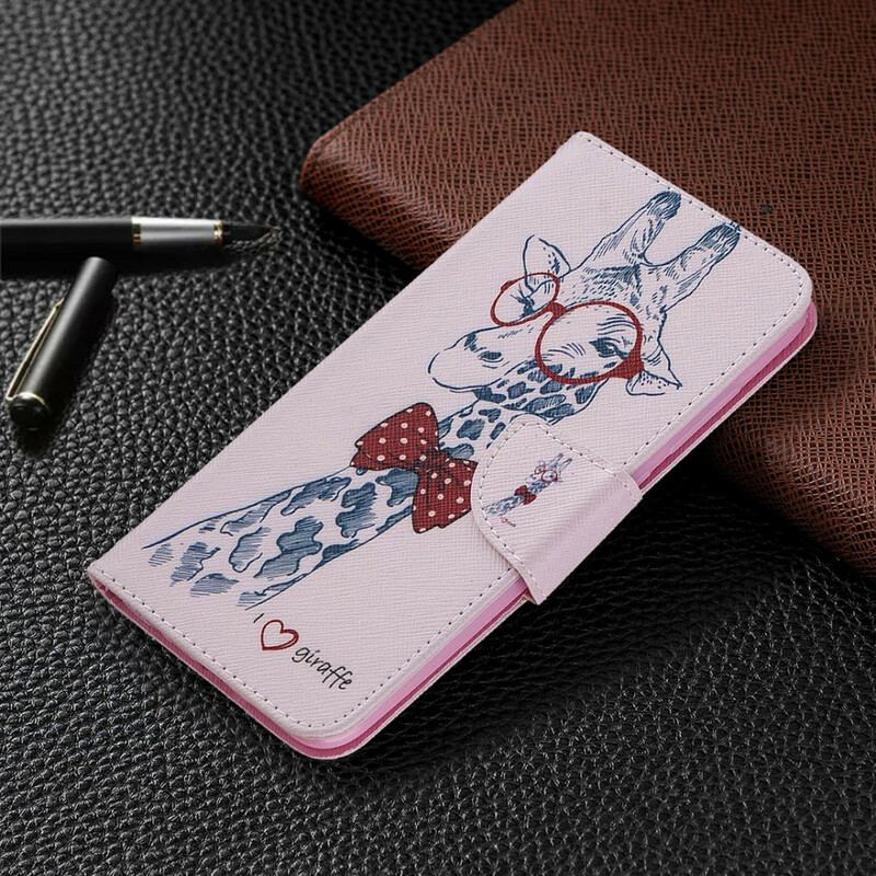 Flip Cover Xiaomi Redmi Note 9 Brainy Giraf