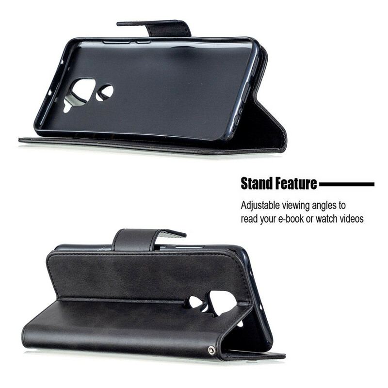 Flip Cover Xiaomi Redmi Note 9 Læder Cover Glat Flap Skrå