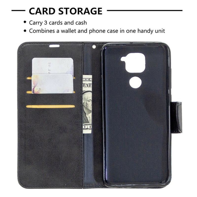 Flip Cover Xiaomi Redmi Note 9 Læder Cover Glat Flap Skrå